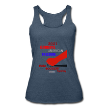 Load image into Gallery viewer, GOODBYE AMERICAN FREEDOM - Women’s Tri-Blend Racerback Tank - heather navy
