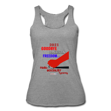 Load image into Gallery viewer, GOODBYE AMERICAN FREEDOM - Women’s Tri-Blend Racerback Tank - heather gray
