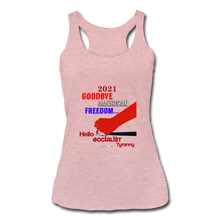 Load image into Gallery viewer, GOODBYE AMERICAN FREEDOM - Women’s Tri-Blend Racerback Tank - heather dusty rose
