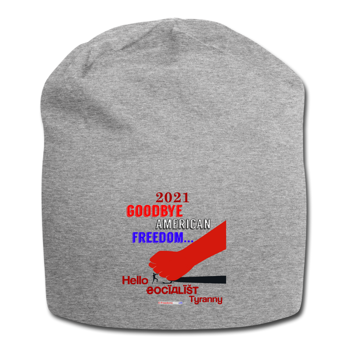 GOODBYE AMERICAN FREEDOM - Jersey Beanie - heather gray