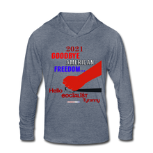 Load image into Gallery viewer, GOODBYE AMERICAN FREEDOM - Unisex Tri-Blend Hoodie Shirt - heather blue
