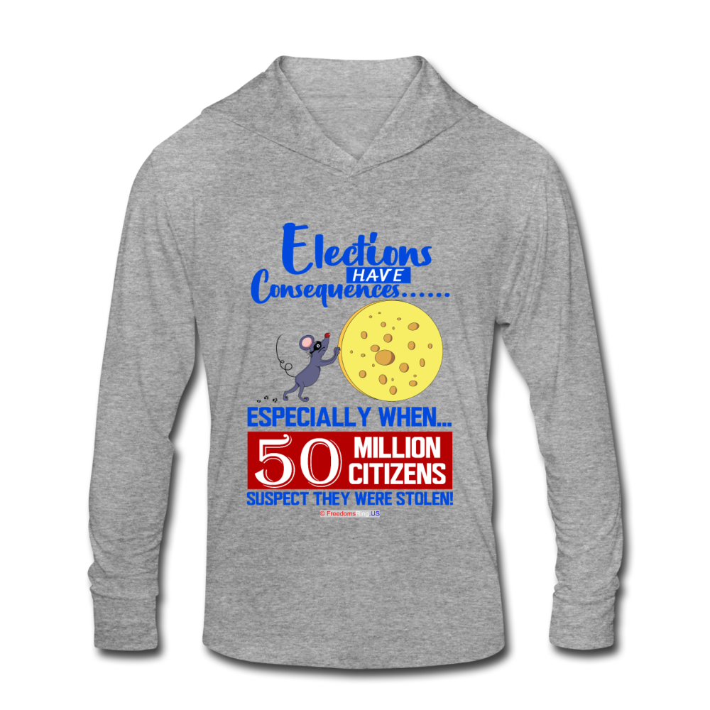 ELECTIONS HAVE CONSEQUENCES... - Unisex Tri-Blend Hoodie Shirt - heather gray