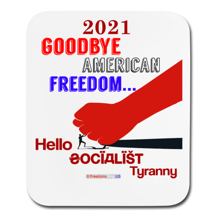 GOODBYE AMERICAN FREEDOM - Mouse pad Vertical - white