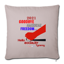 Load image into Gallery viewer, GOODBYE AMERICAN FREEDOM - Throw Pillow Cover 18” x 18” - light taupe
