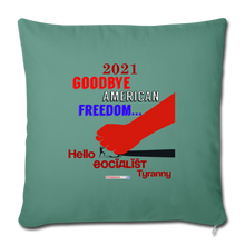 Load image into Gallery viewer, GOODBYE AMERICAN FREEDOM - Throw Pillow Cover 18” x 18” - cypress green
