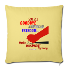 Load image into Gallery viewer, GOODBYE AMERICAN FREEDOM - Throw Pillow Cover 18” x 18” - washed yellow
