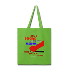 Load image into Gallery viewer, GOODBYE AMERICAN FREEDOM - Tote Bag - lime green
