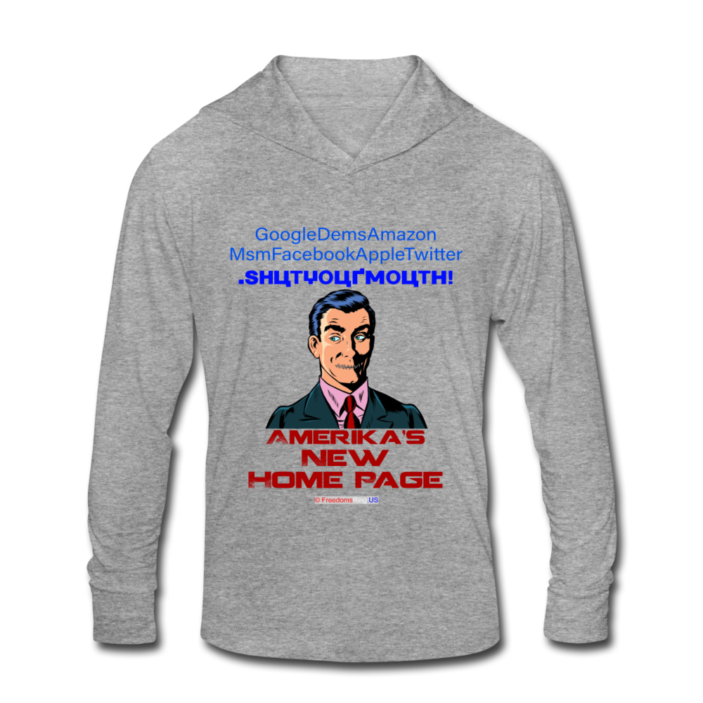 AMERIKA'S NEW HOME PAGE - Unisex Tri-Blend Hoodie Shirt - heather gray