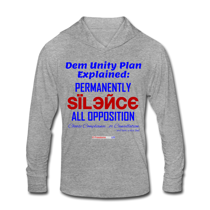 DEM UNITY PLAN - Unisex Tri-Blend Hoodie Shirt - heather gray