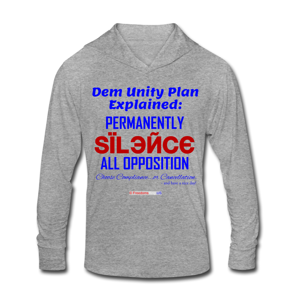 DEM UNITY PLAN - Unisex Tri-Blend Hoodie Shirt - heather gray