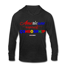 Load image into Gallery viewer, AMERICANS AGAINST CENSORSHIP - Unisex Tri-Blend Hoodie Shirt - heather black
