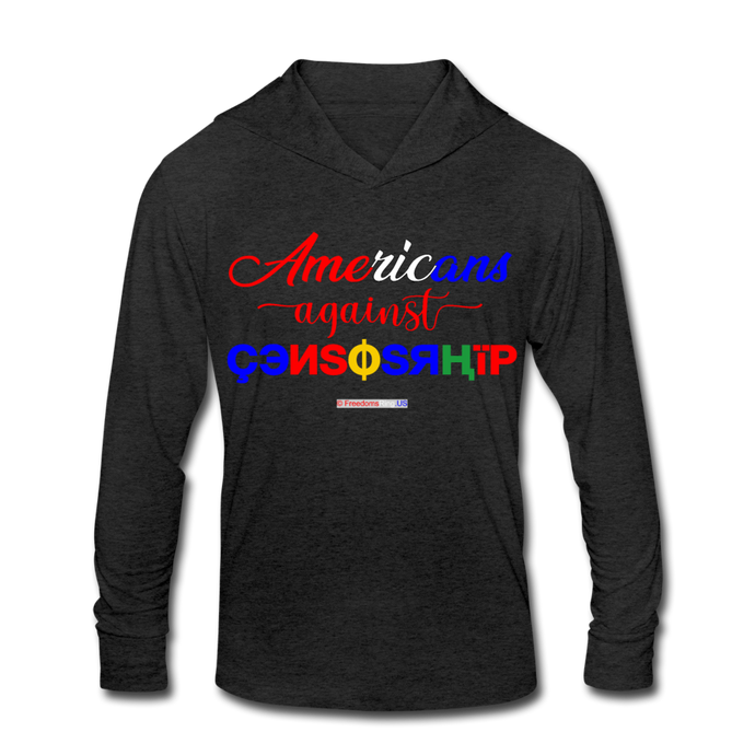 AMERICANS AGAINST CENSORSHIP - Unisex Tri-Blend Hoodie Shirt - heather black