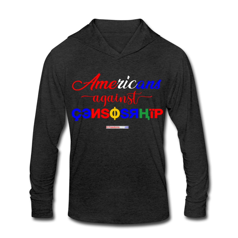 AMERICANS AGAINST CENSORSHIP - Unisex Tri-Blend Hoodie Shirt - heather black