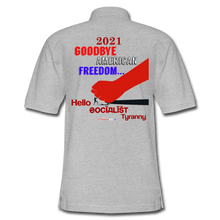 Load image into Gallery viewer, GOODBYE AMERICAN FREEDOM - Men&#39;s Pique Polo Shirt - heather gray
