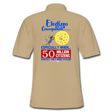 Load image into Gallery viewer, ELECTIONS HAVE CONSEQUENCES - Men&#39;s Pique Polo Shirt - beige
