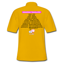 Load image into Gallery viewer, DEMSPEAK TRANSLATED - Men&#39;s Pique Polo Shirt - Yellow
