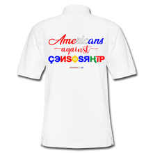 Load image into Gallery viewer, AMERICANS AGAINST CENSORSHIP - Men&#39;s Pique Polo Shirt - white
