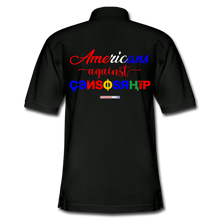 Load image into Gallery viewer, AMERICANS AGAINST CENSORSHIP - Men&#39;s Pique Polo Shirt - black
