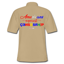 Load image into Gallery viewer, AMERICANS AGAINST CENSORSHIP - Men&#39;s Pique Polo Shirt - beige
