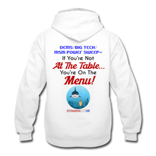 Load image into Gallery viewer, IF YOU&#39;RE NOT AT THE TABLE... - Contrast Hoodie - white/gray
