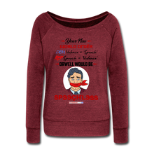 Load image into Gallery viewer, YOUR NEW WORLD ORDER - Women&#39;s Wideneck Sweatshirt - cardinal triblend
