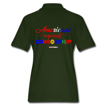 Load image into Gallery viewer, AMERICANS AGAINST CENSORSHIP - Women&#39;s Pique Polo Shirt - forest green
