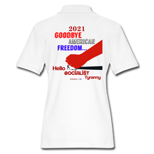 Load image into Gallery viewer, GOODBYE AMERICAN FREEDOM - Women&#39;s Pique Polo Shirt - white
