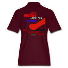 Load image into Gallery viewer, GOODBYE AMERICAN FREEDOM - Women&#39;s Pique Polo Shirt - burgundy
