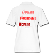 Load image into Gallery viewer, APPEASER, PROGRESSIVE, SOCIALIST - Women&#39;s Pique Polo Shirt - white
