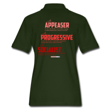 Load image into Gallery viewer, APPEASER, PROGRESSIVE, SOCIALIST - Women&#39;s Pique Polo Shirt - forest green
