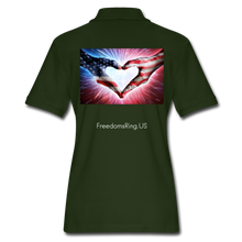 Load image into Gallery viewer, PATRIOT&#39;S HANDS - Women&#39;s Pique Polo Shirt - forest green
