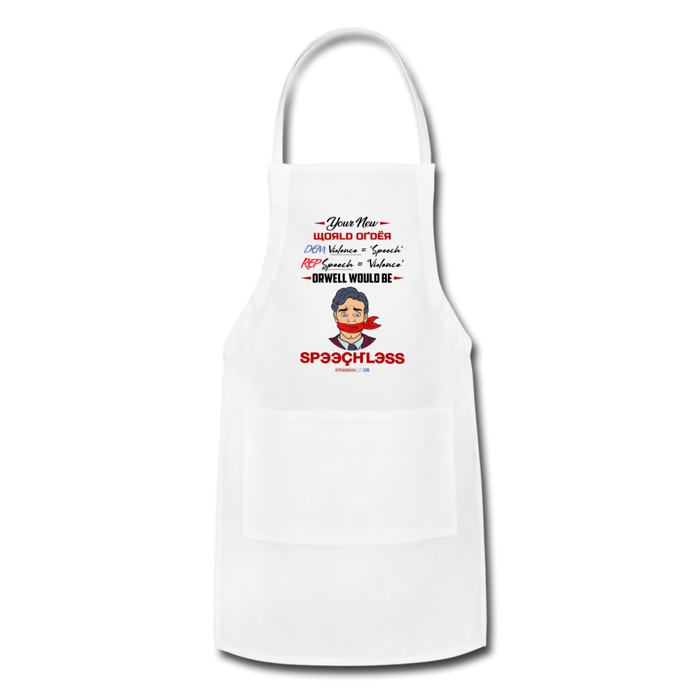 YOUR NEW WORLD ORDER - Adjustable Apron - white