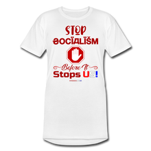 Load image into Gallery viewer, STOP SOCIALISM, BEFORE IT STOPS US! - Men’s Long Body Urban Tee - white
