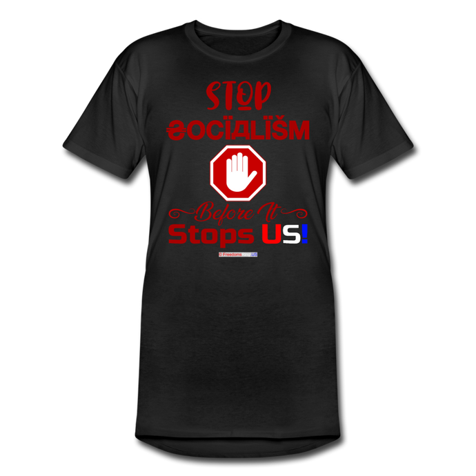 STOP SOCIALISM, BEFORE IT STOPS US! - Men’s Long Body Urban Tee - black