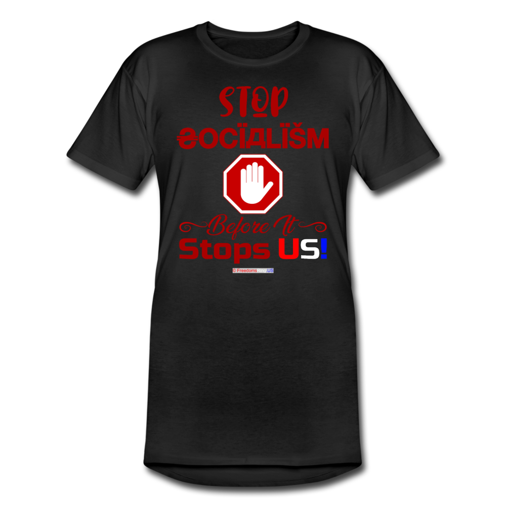 STOP SOCIALISM, BEFORE IT STOPS US! - Men’s Long Body Urban Tee - black