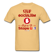 Load image into Gallery viewer, STOP SOCIALISM, BEFORE IT STOPS US! - Unisex ComfortWash Garment Dyed T-Shirt - light yellow
