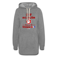 Load image into Gallery viewer, STOP SOCIALISM, BEFORE IT STOPS US! - Women&#39;s Hoodie Dress - heather gray
