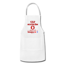 Load image into Gallery viewer, STOP SOCIALISM, BEFORE IT STOPS US! - Adjustable Apron - white
