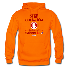 Load image into Gallery viewer, STOP SOCIALISM, BEFORE IT STOPS US! - Gildan Heavy Blend Adult Hoodie - orange
