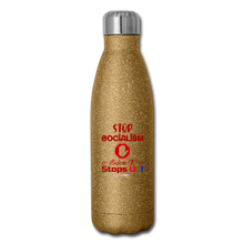 Load image into Gallery viewer, STOP SOCIALISM, BEFORE IT STOPS US! - Insulated Stainless Steel Water Bottle - gold glitter
