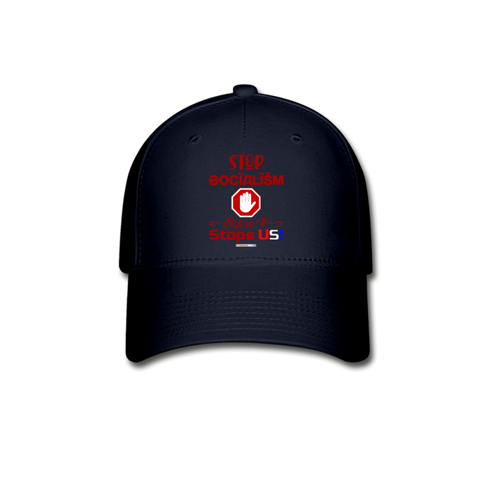 STOP SOCIALISM, BEFORE IT STOPS US! - Baseball Cap - navy