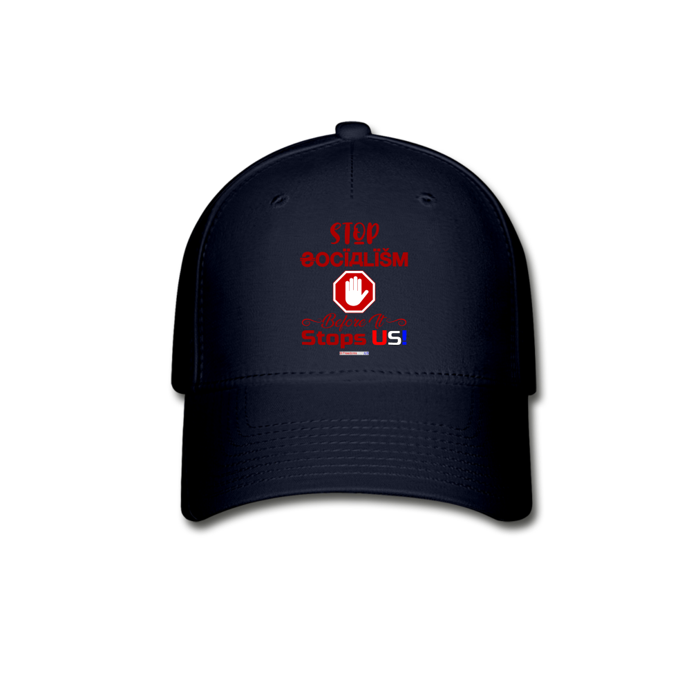 STOP SOCIALISM, BEFORE IT STOPS US! - Baseball Cap - navy