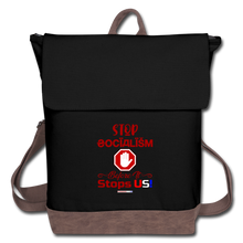 Load image into Gallery viewer, STOP SOCIALISM, BEFORE IT STOPS US! - Canvas Backpack - black/brown
