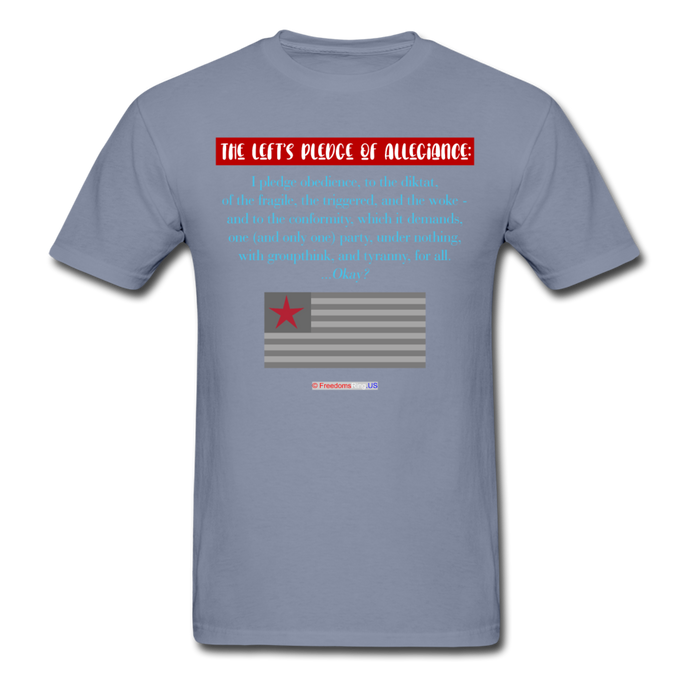 THE LEFT'S PLEDGE OF ALLEGIANCE - Unisex ComfortWash Garment Dyed T-Shirt - blue