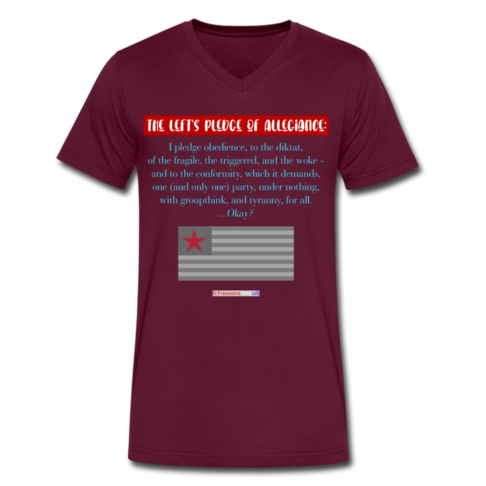 THE LEFT'S PLEDGE OF ALLEGIANCE - Men's V-Neck T-Shirt - maroon