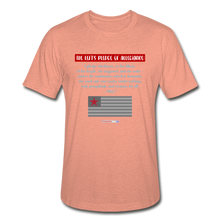 Load image into Gallery viewer, THE LEFT&#39;S PLEDGE OF ALLEGIANCE - Unisex Heather Prism T-Shirt - heather prism sunset
