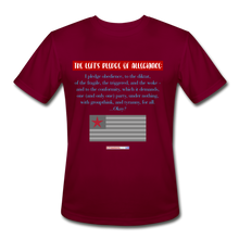 Load image into Gallery viewer, THE LEFT&#39;S PLEDGE OF ALLEGIANCE - Men’s Moisture Wicking Performance T-Shirt - burgundy
