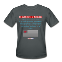 Load image into Gallery viewer, THE LEFT&#39;S PLEDGE OF ALLEGIANCE - Men’s Moisture Wicking Performance T-Shirt - charcoal
