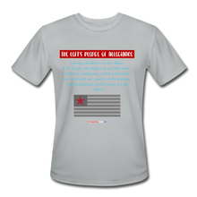 Load image into Gallery viewer, THE LEFT&#39;S PLEDGE OF ALLEGIANCE - Men’s Moisture Wicking Performance T-Shirt - silver
