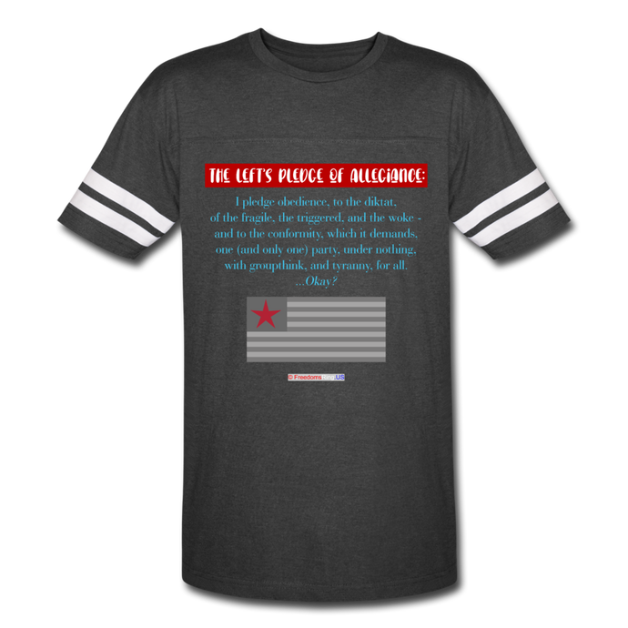 THE LEFT'S PLEDGE OF ALLEGIANCE - Vintage Sport T-Shirt - vintage smoke/white